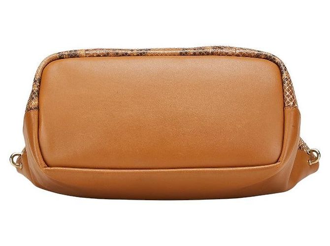 Chloé Chloe Offizielle Unbenannte Pythonleder 2-Wege-Tasche Braun - Ansicht 3