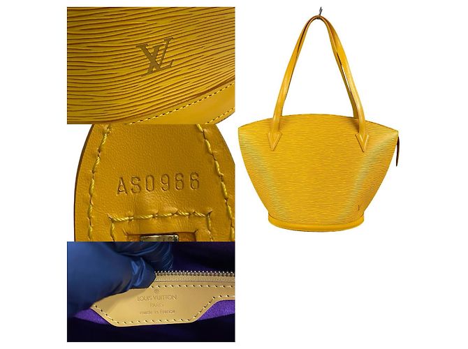 Borsa tote in pelle Epi Saint Jacques di Louis Vuitton Giallo - vista 4
