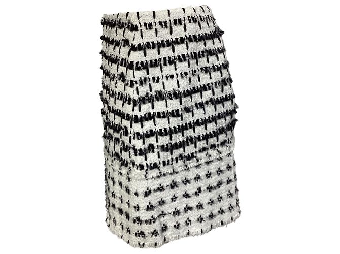 Falda mini de tweed Erdem en lana blanca Multicolor - vista 2