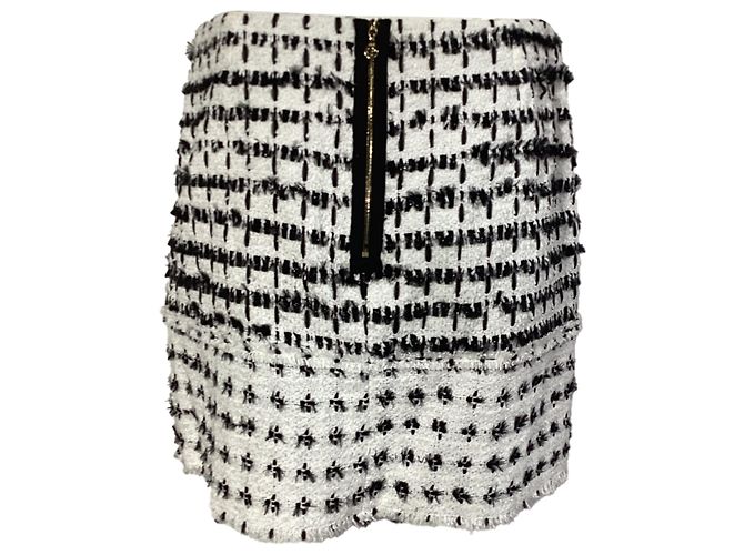 Falda mini de tweed Erdem en lana blanca Multicolor - vista 3