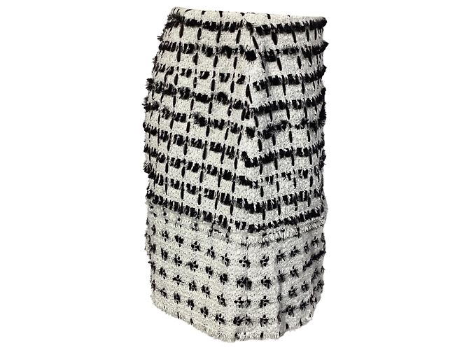 Falda mini de tweed Erdem en lana blanca Multicolor - vista 4