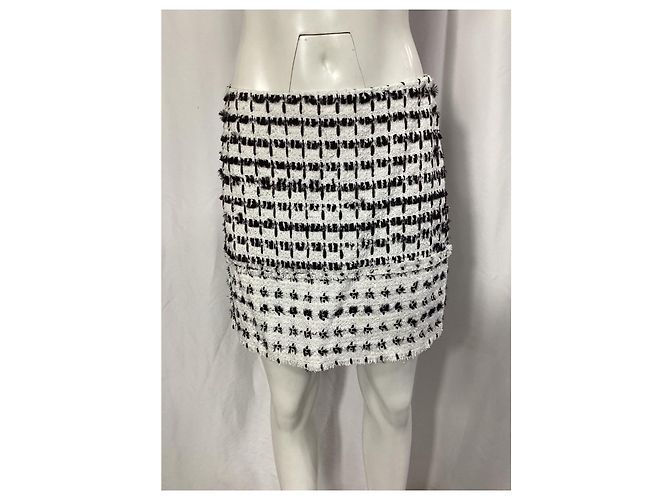 Falda mini de tweed Erdem en lana blanca Multicolor - vista 7