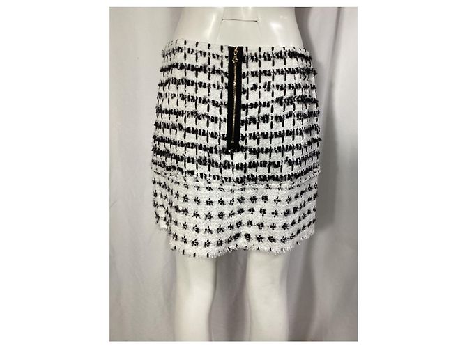 Falda mini de tweed Erdem en lana blanca Multicolor - vista 9