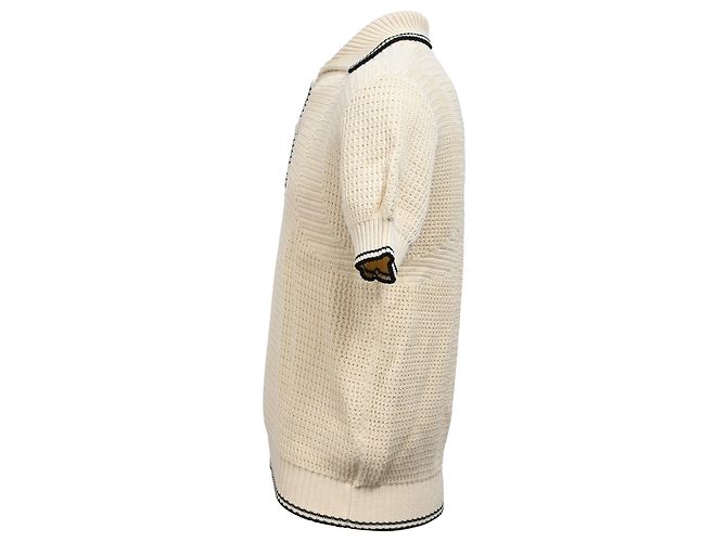 Alexander McQueen Strick-Polo-Shirt aus weißer Baumwolle Roh - Ansicht 2