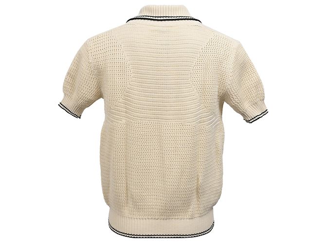 Alexander McQueen Strick-Polo-Shirt aus weißer Baumwolle Roh - Ansicht 3