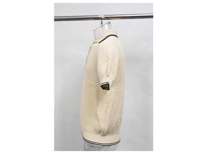 Alexander McQueen Strick-Polo-Shirt aus weißer Baumwolle Roh - Ansicht 7