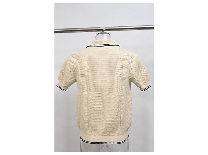Alexander McQueen Strick-Polo-Shirt aus weißer Baumwolle Roh - Ansicht 8