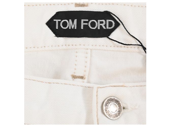 Jeans de perna reta Tom Ford em algodão branco - vista 4