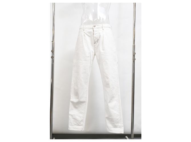 Jeans de perna reta Tom Ford em algodão branco - vista 6
