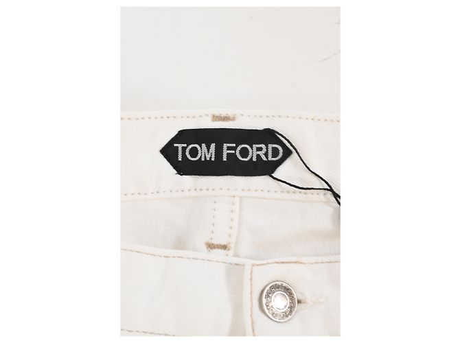 Jeans de perna reta Tom Ford em algodão branco - vista 9