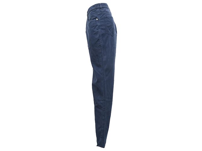 Pantaloni dritti in cotone blu navy Brunello Cucinelli - vista 2