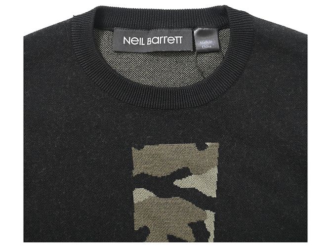 Neil Barrett Pullover aus mehrfarbiger Wolle mit Camouflage- und Blitzmuster Mehrfarben - Ansicht 10