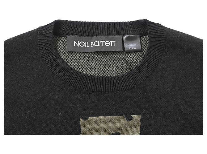 Neil Barrett Pullover aus mehrfarbiger Wolle mit Camouflage- und Blitzmuster Mehrfarben - Ansicht 5
