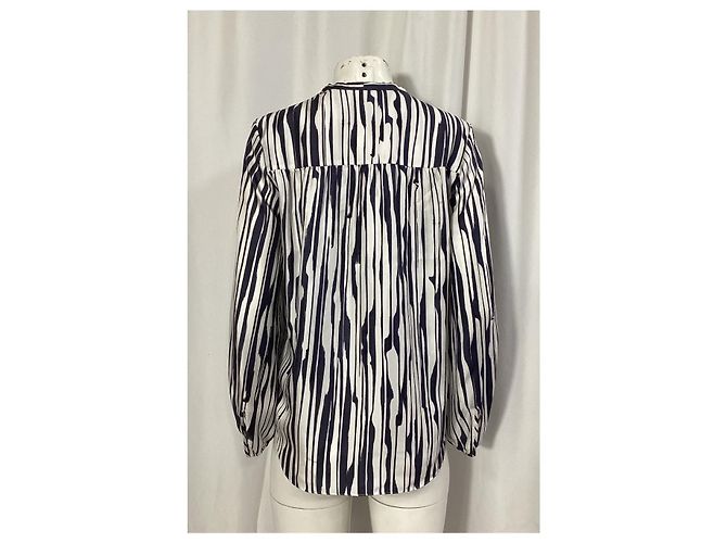 Theory Zebra Print Long Sleeve Blouse in Multicolor Silk - view 11
