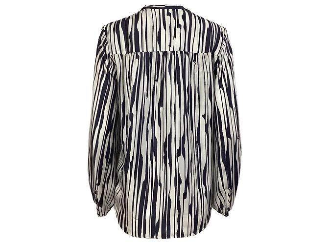 Theory Zebra Print Long Sleeve Blouse in Multicolor Silk - view 4