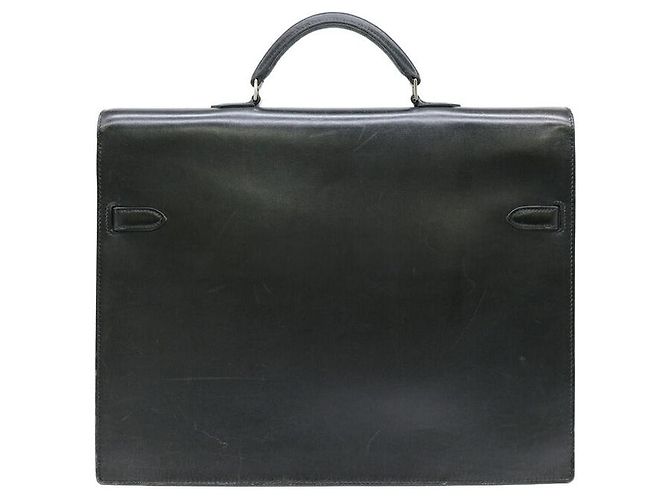 Hermès Kelly Depeche 38 Briefcase in Pelle Nera Nero - vista 4