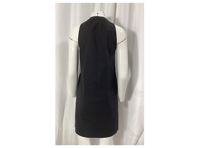 Nallane Light Poplin Kleid von Theory aus schwarzer Baumwolle - Ansicht 15