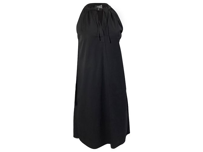 Nallane Light Poplin Kleid von Theory aus schwarzer Baumwolle - Ansicht 7