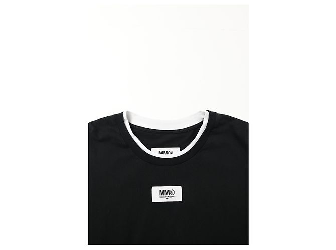 Maison Martin Margiela Maison Margiela Mini-Pulloverkleid mit Rundhalsausschnitt aus schwarzer Baumwolle - Ansicht 10
