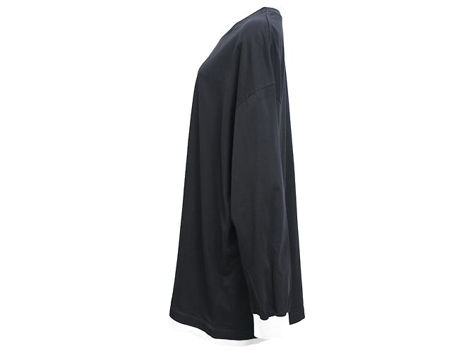 Maison Martin Margiela Maison Margiela Mini-Pulloverkleid mit Rundhalsausschnitt aus schwarzer Baumwolle - Ansicht 2