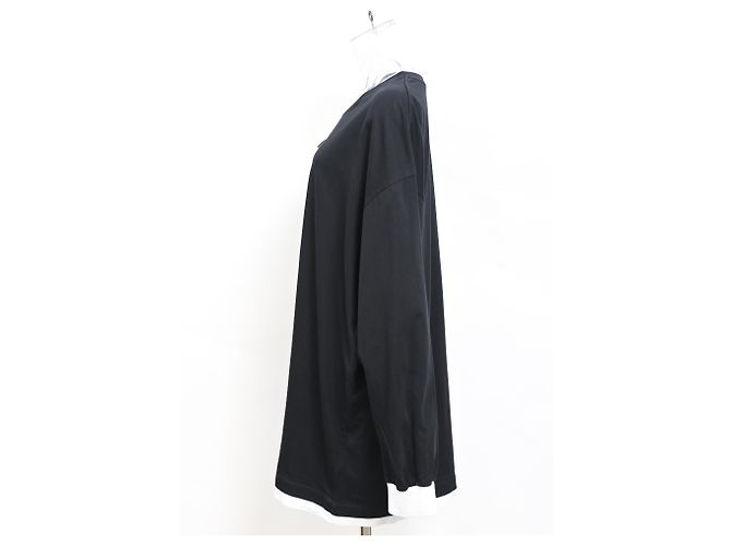Maison Martin Margiela Maison Margiela Mini-Pulloverkleid mit Rundhalsausschnitt aus schwarzer Baumwolle - Ansicht 7
