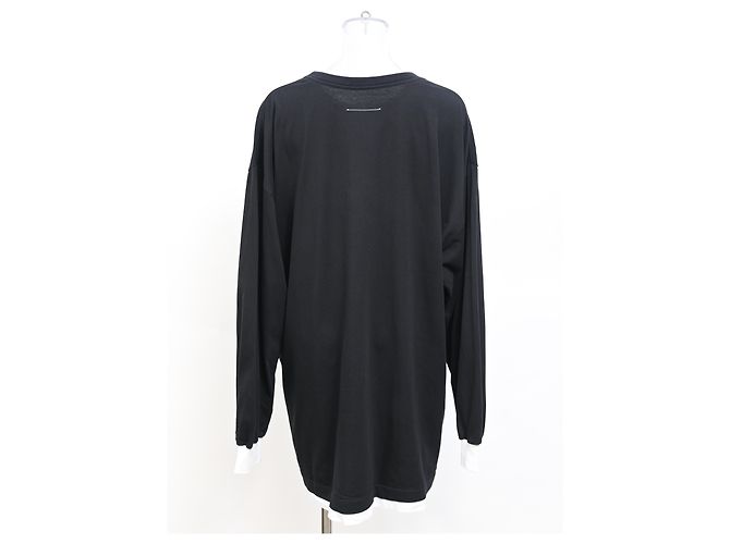 Maison Martin Margiela Maison Margiela Mini-Pulloverkleid mit Rundhalsausschnitt aus schwarzer Baumwolle - Ansicht 8