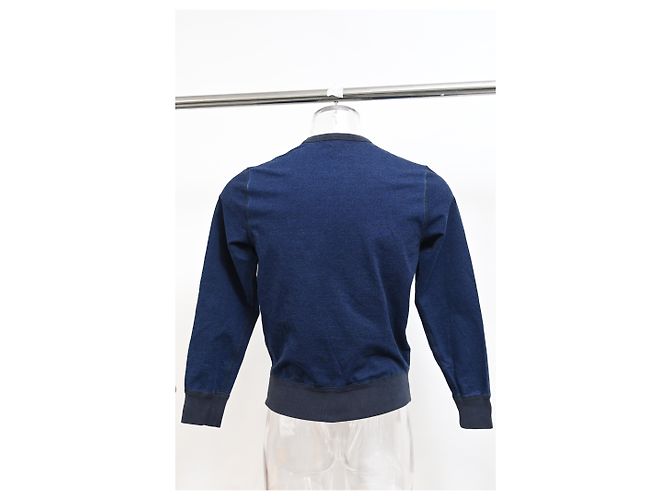 Felpa con collo rotondo e patch teschio Alexander McQueen in cotone blu Blu navy - vista 10