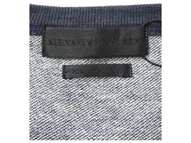Felpa con collo rotondo e patch teschio Alexander McQueen in cotone blu Blu navy - vista 11