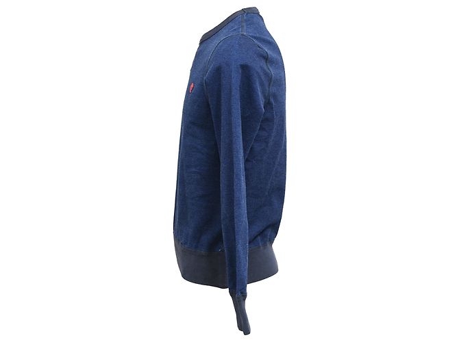 Felpa con collo rotondo e patch teschio Alexander McQueen in cotone blu Blu navy - vista 2