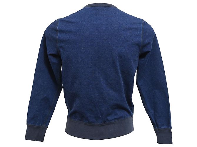 Felpa con collo rotondo e patch teschio Alexander McQueen in cotone blu Blu navy - vista 3