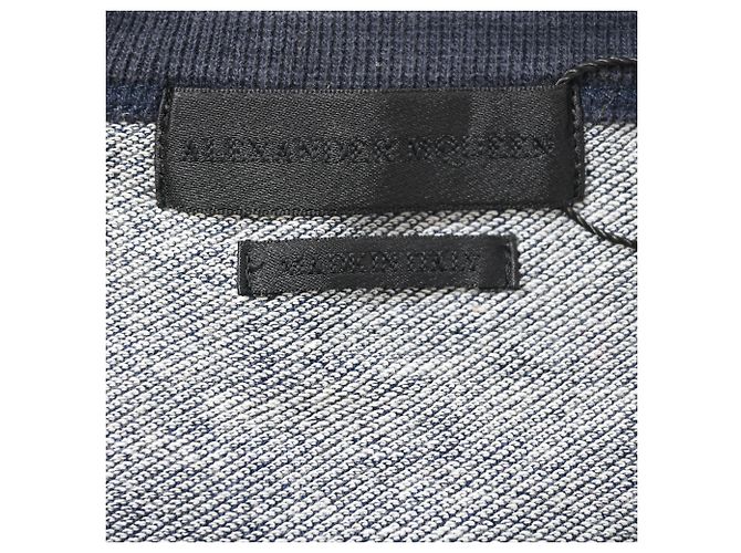 Felpa con collo rotondo e patch teschio Alexander McQueen in cotone blu Blu navy - vista 4