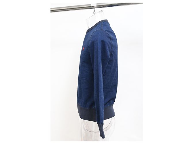 Felpa con collo rotondo e patch teschio Alexander McQueen in cotone blu Blu navy - vista 9