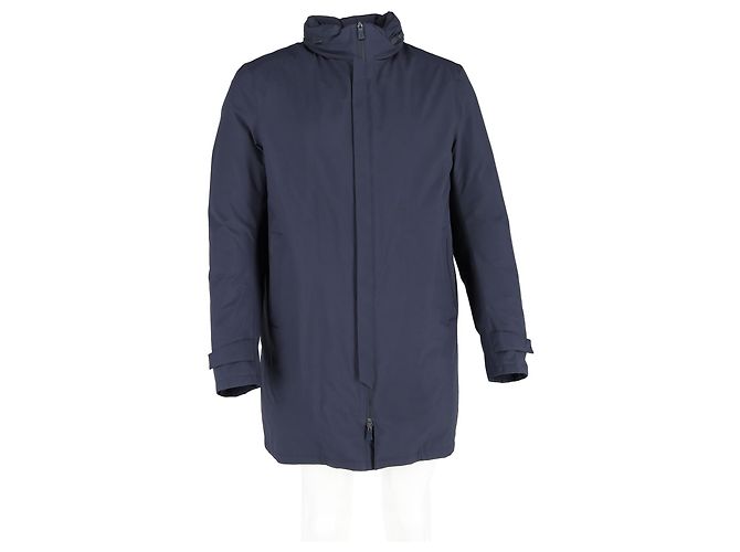 Jaqueta de down Herno de 2 camadas em Gore-Tex em nylon azul marinho - vista 4