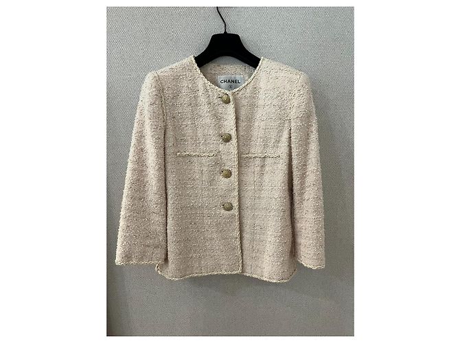 Chanel Blush-Pink Tweed-Jacke - Ansicht 2
