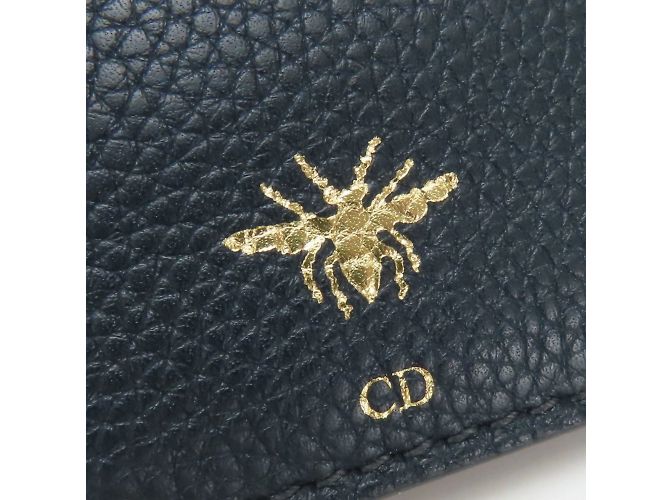 Pochette in pelle blu navy Christian Dior - vista 3