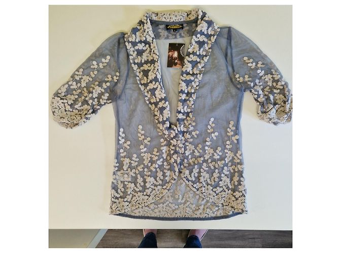 Autre Marque Top bordado Liliana de algodón y seda de Nancy Mac Azul claro - vista 2