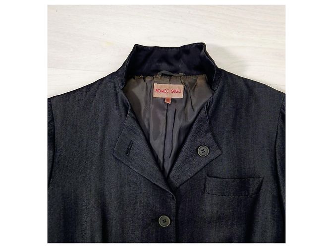 Romeo Gigli giacca leggera anni '90 Nero Grigio antracite - vista 10