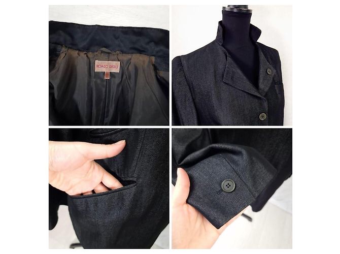 Romeo Gigli giacca leggera anni '90 Nero Grigio antracite - vista 11