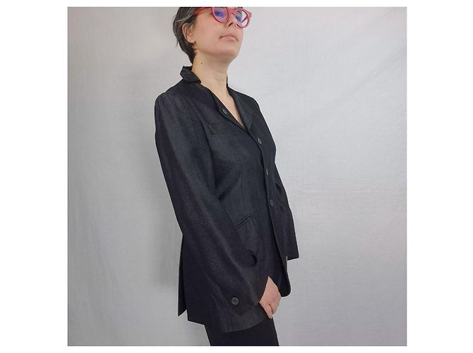 Romeo Gigli giacca leggera anni '90 Nero Grigio antracite - vista 7