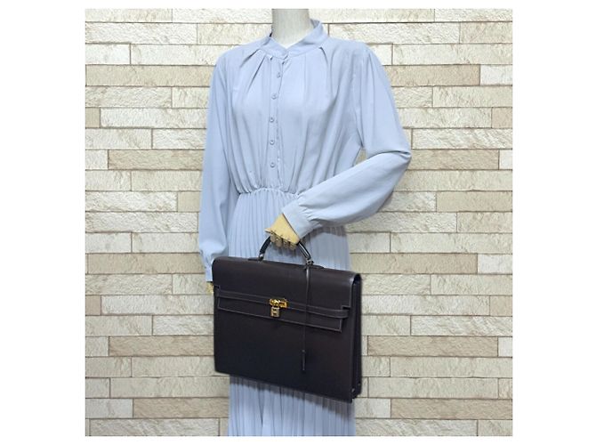 Hermès Borsa Hermes Kelly Depeche 38 Marrone - vista 2
