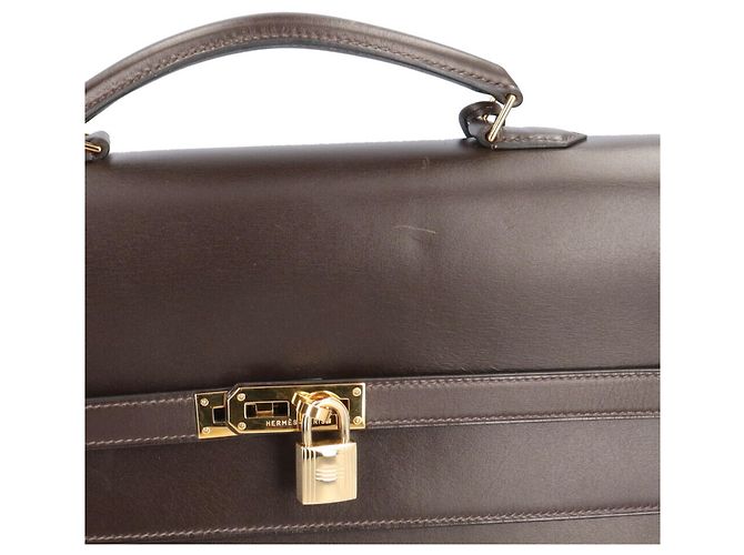 Hermès Borsa Hermes Kelly Depeche 38 Marrone - vista 9