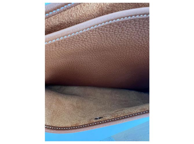 Borsa a tracolla Hermès Evelyne III Taurillon Clemence Gold Cammello - vista 7