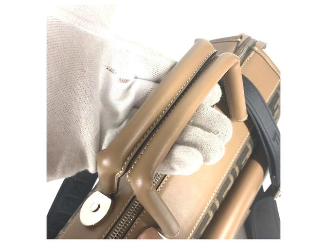Borsa Fendi Zucca Soft Trunk Marrone Beige - vista 4