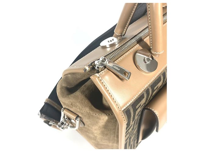 Borsa Fendi Zucca Soft Trunk Marrone Beige - vista 5
