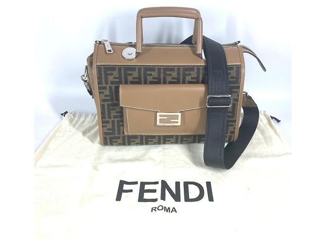 Borsa Fendi Zucca Soft Trunk Marrone Beige - vista 7