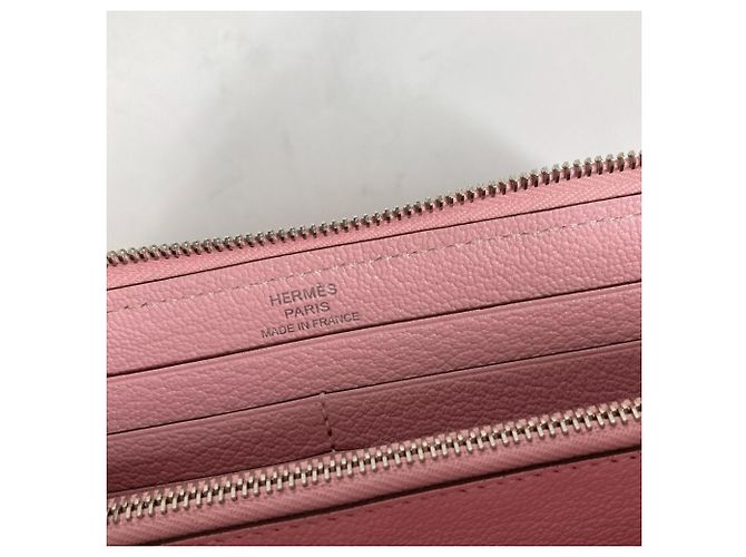 Hermès Hermes Azap langer runder Geldbeutel in Rosé Sakura Pink - Ansicht 12