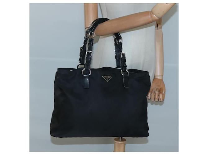PRADA Borsa Tote Nylon Nera Argento Auth am8250 Nero - vista 26