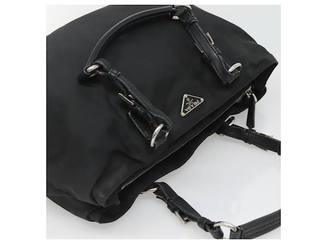 PRADA Borsa Tote Nylon Nera Argento Auth am8250 Nero - vista 6