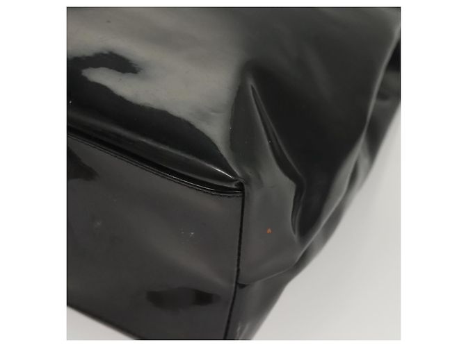 Borsa a Spalla Gancini Smalto Nero Argento di Salvatore Ferragamo Auth bs24679 - vista 14