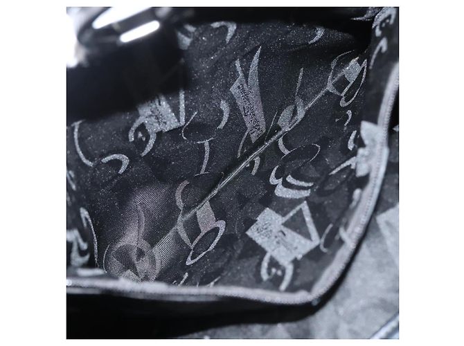 Borsa a Spalla Gancini Smalto Nero Argento di Salvatore Ferragamo Auth bs24679 - vista 20